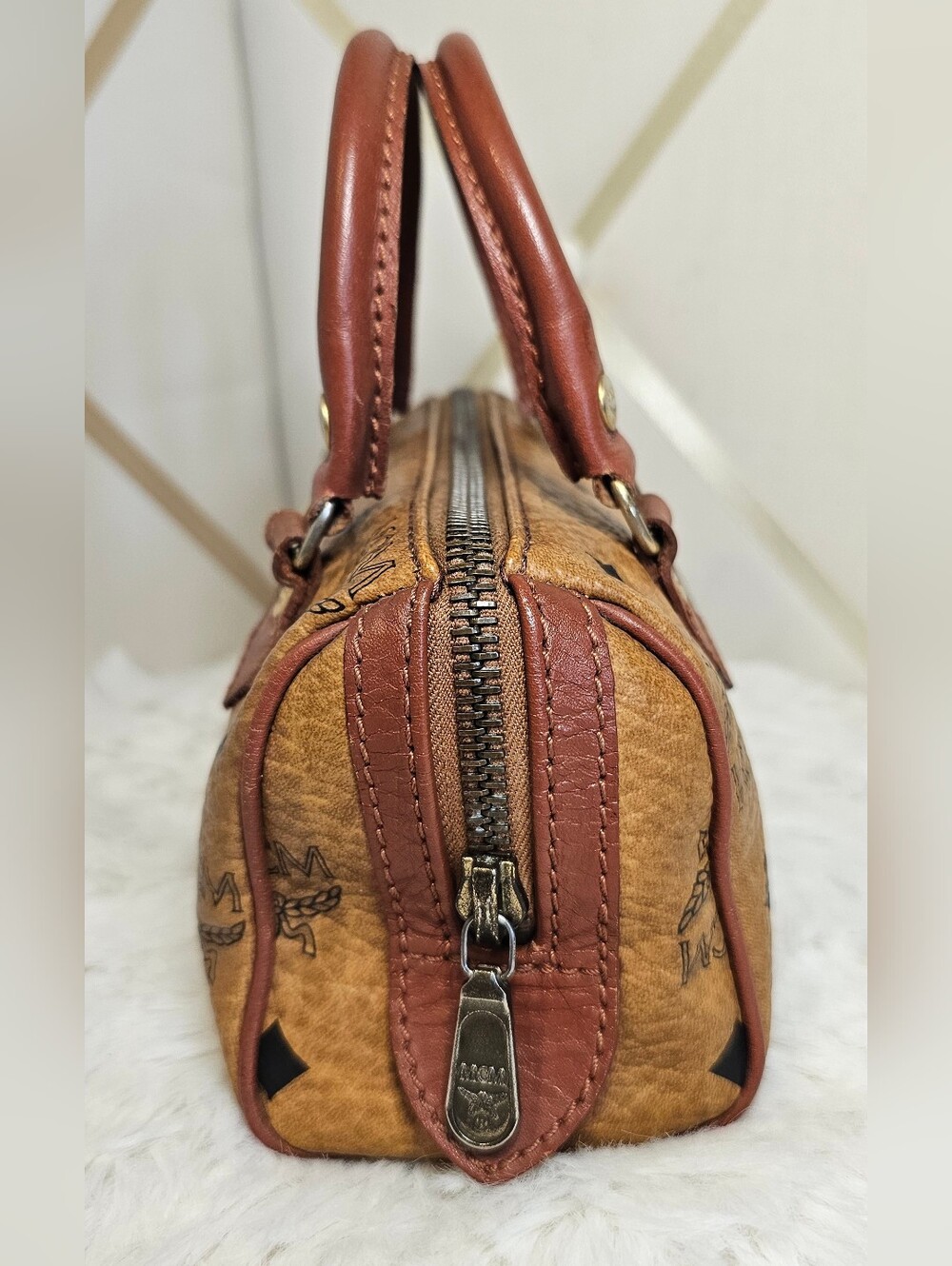 Vintage MCM Mini Boston Barrel Bag - Picture 2 of 11